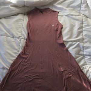 Dusty Pink high neck dress.